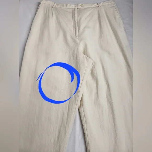 Vintage Pendleton Virgin Wool Lined White Pants Size 16 Hi-Rise Straight Leg - Picture 14 of 16